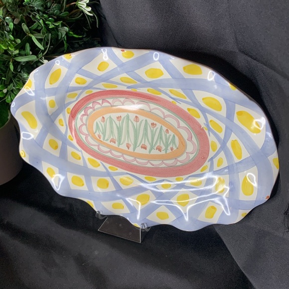 Vintage 1996 hard to find MacKenzie-Childs 12” Aalsmeer ruffled platter - Picture 4 of 9